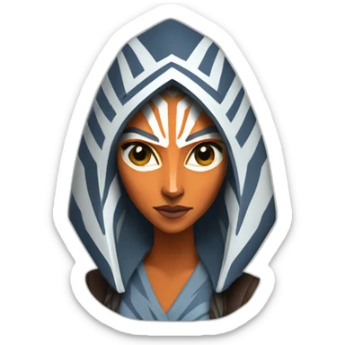 Ahsoka Tano (Portrait, front facing, Apple iOS 17 style) sticker