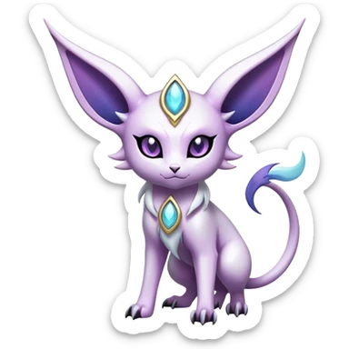 Shiny Exotic Badass Mystical Mysterious Gothic Espeon-Absol-Pokémon-Fakémon-hybrid-creature (full body) sticker