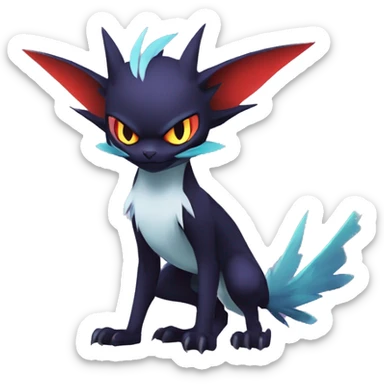 Edgy Cool Litten-Noivern-Noibat-Absol-Pokémon Full Body sticker