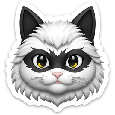 animalistic batman black and white kitty sticker