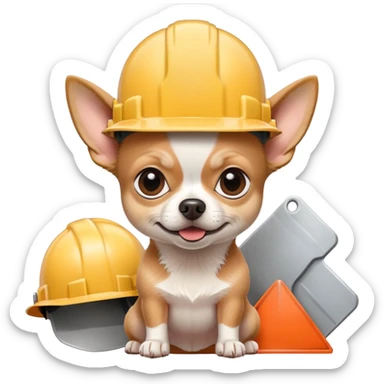 Realistic Mean chihuahua in construction sticker