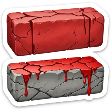 i want an hp bar for my discord bot which is text fight bot, i want a total of 3 emojis, left edge of hp bar, right edge of hp bar, middle of hp bar, i want the hp bar to look cracky and rocky like blood in rock sticker