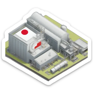 factory with Japan flag sticker