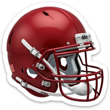 College football player helmet in a deep, dark red color sticker