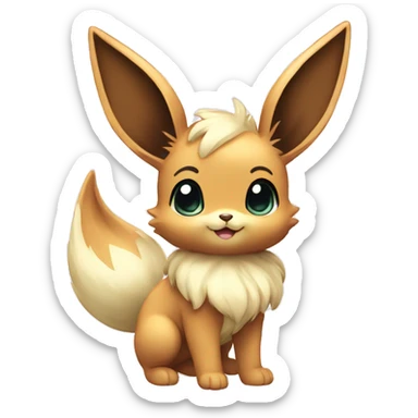 Kawaii Shiny Pastel Eevee Full Body sticker