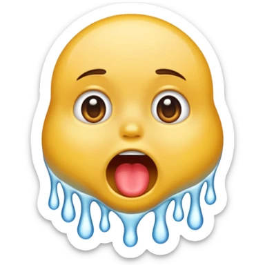 drooling saliva and spit coming out of mouth sticker