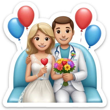 Happy wedding anniversary in the hospital  sticker