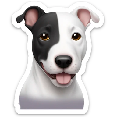 Un bull-terrier blanc avec une petite tache noire sur l’oreille droite  sticker