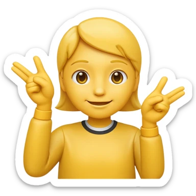 iOS-style 3D classic round yellow emoji face, confident smirk, half-closed eyes, both hands raised with thumbs pointing inward toward itself, expressing 'me' or 'I'." sticker