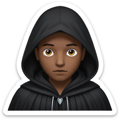 A dark shadowy figure wearing a hooded cloak sticker