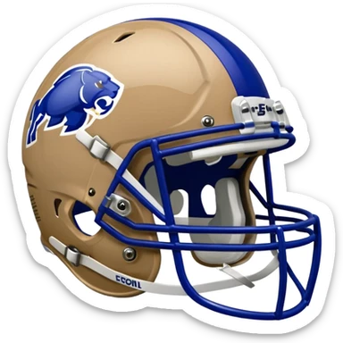 College football player helmet in deep royal blue color sticker