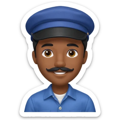 generate a pretty bratz boy wearing a dark blue cap and  button up shirt. Handsome

Mustache- black

hair black long sticker