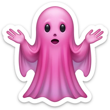pink ghost shiloette sticker