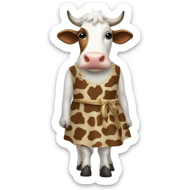 cow in dress sticker