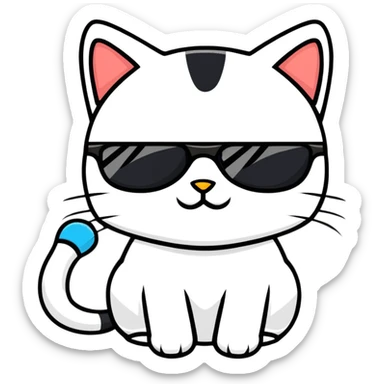 ridiculous cat with sunglasses sticker