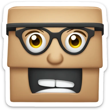 caja inteligente con lentes arriba de un corazon gigante sticker