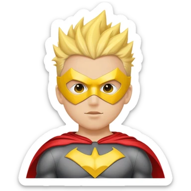 Boy superhero with a mask and yellow spikes on his back sticker