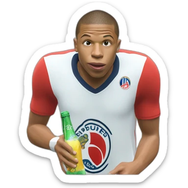 Mbappe qui boit un coca sticker