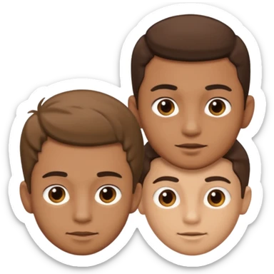 Un niño con forma de cara un poco estirada piel un poco morena y hombre y hombre sticker