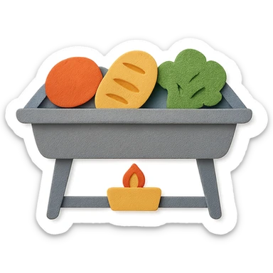 paper craft style buffet service with layered paper food and trays sticker