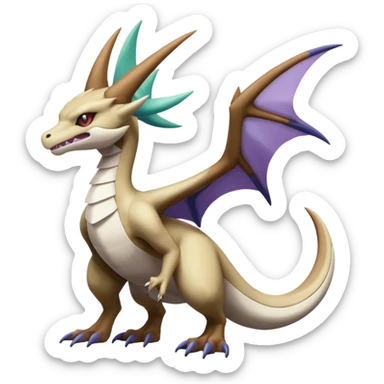 Shiny Noivern-Marowak-Lugia-Fakémon-hybrid-creature (full body)  sticker