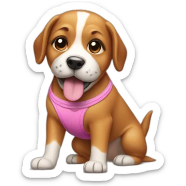 Dog wearing a bikini sticker