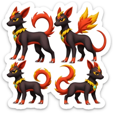 Litten-Houndoom-Salandit-Noibat-Flareon-Fakémon-Digimon-fusion (full body) sticker