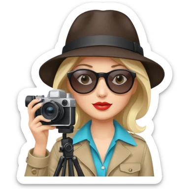 female papparazzo tabloid journalist sticker