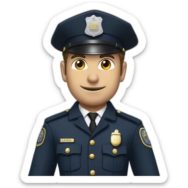 Emanuel macron dans la tenue de policier sticker