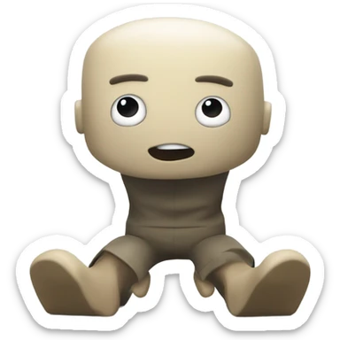 Roblox noob crawling on the floor with only his head no torso and only arms and legs but they’re not actually attached to his head and he’s saying you are an idiot sticker