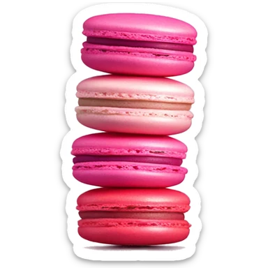 Stack of macarons hot pink, berry pink, light pink sticker