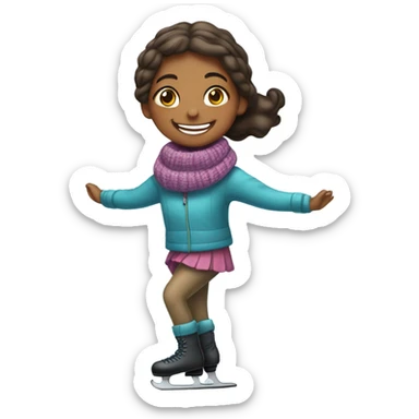Girl ice skating  sticker