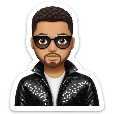 Al B. Sure, R&B Singer with dark brown hair, black sequin outfit sticker