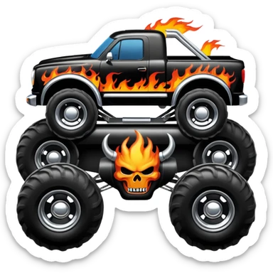 Big car monster truck with flames sticker