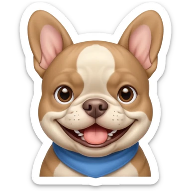 blue tan french bulldog smiling sticker