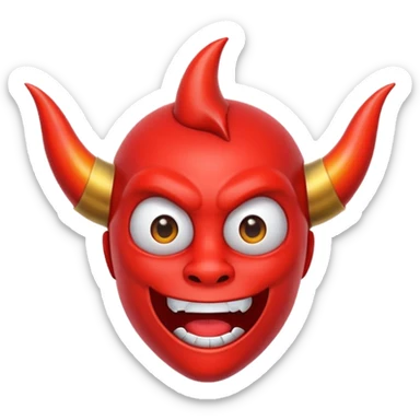 Red devil horn sticker