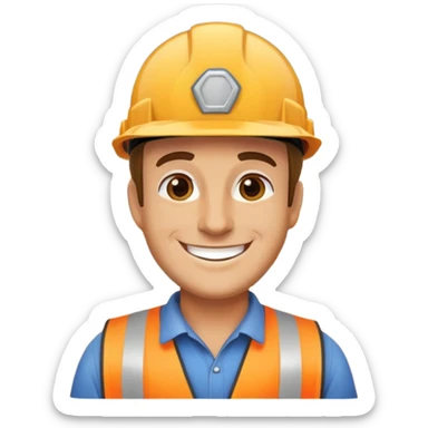 Construction owner happy sticker