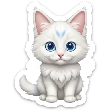 full body of baby Turkish Angora cat  sticker