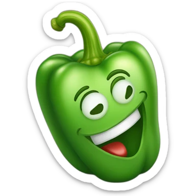 a happy green pepper who doesn't have a lot to do at work so he's taking it easy sticker