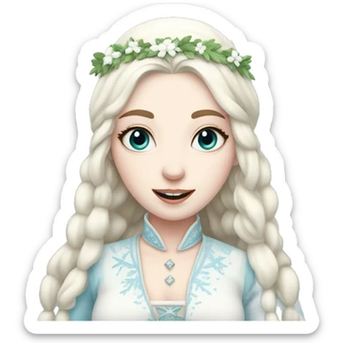 pale skin Snow Maiden full body sticker