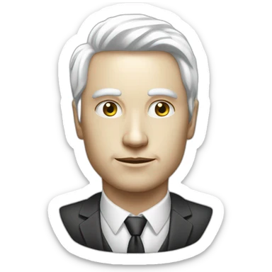 white skinned man head banker crypto usd rich future cyberpunk magic sticker