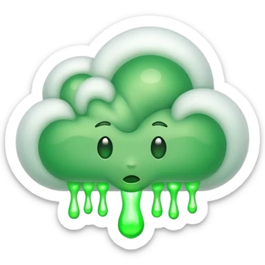 Stinky green fart cloud sticker