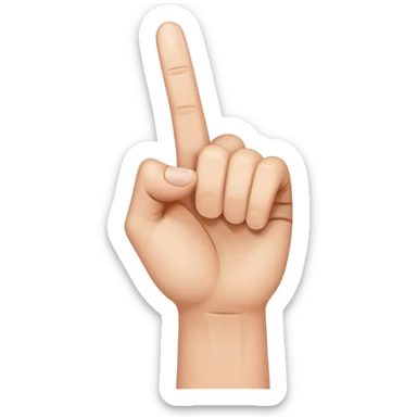 I need an emoji of a hand that has the pointer finger and middle finger both up, all the other fingers down, and held together  sticker