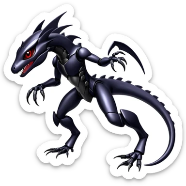 Shiny Gothic Edgy epic Salandit-Genesect-Miraidon-Fakémon-hybrid-creature (full body)  sticker