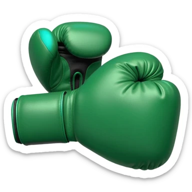 singular gree boxing glove with the back facing frontwards and pointed up sticker