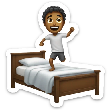 A person getting out of bed happy sticker