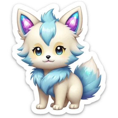 High quality detailed Cute Cool Kawaii stylish Pretty Chibi Fur-Sona Shiny Colorful Sparkly Fakemon Full Body sticker