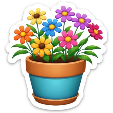 flowers in a pot sticker