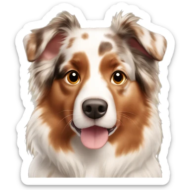 red Merle Australian shepherd with a blonde girl  sticker
