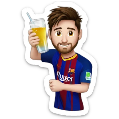 Leo Messi drinking argentinean Mate drink sticker